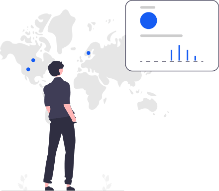Mapa com gráfico